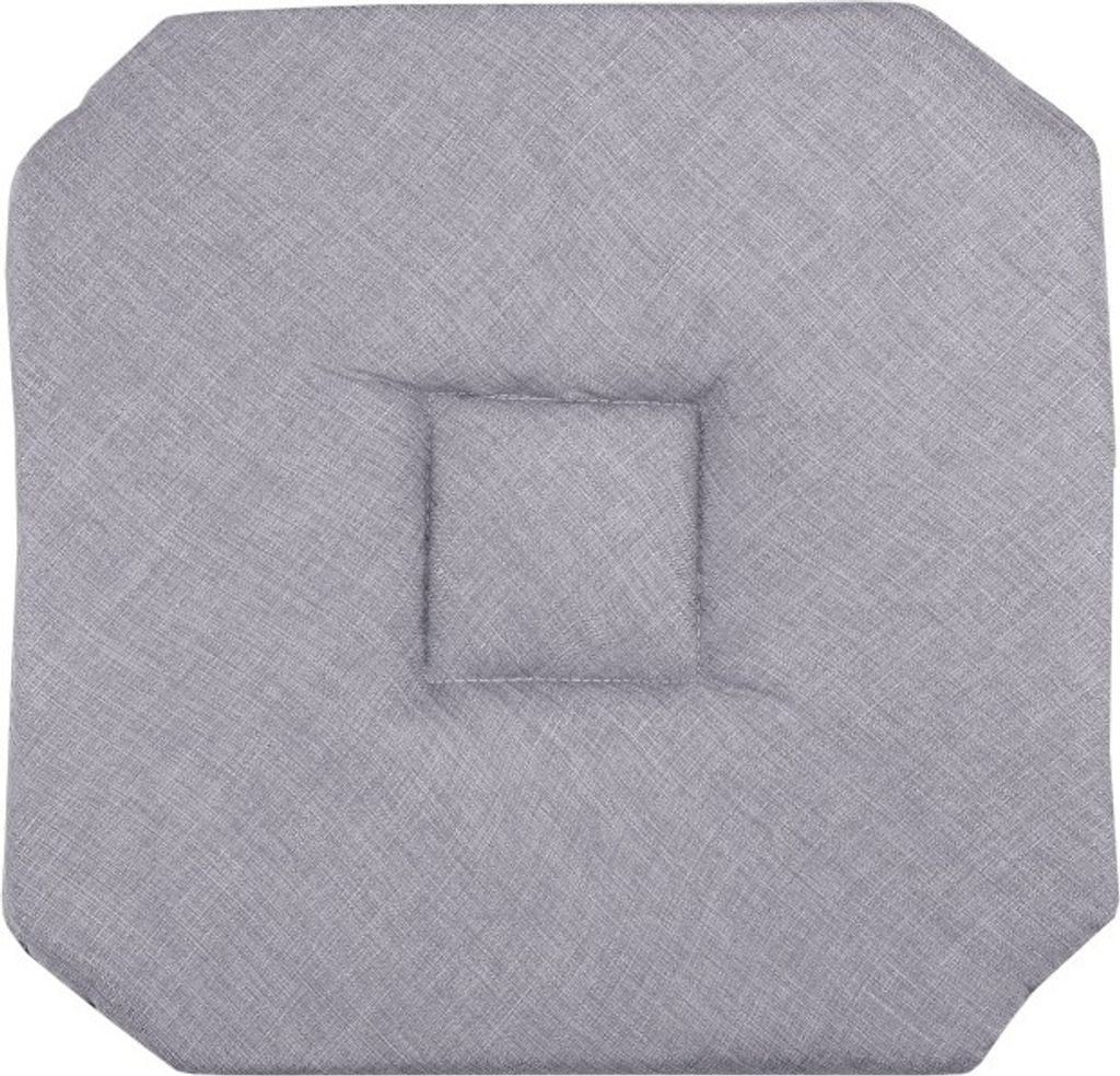 STOF | Sitzkissen - BEA - 40x40 cm - Grau - Komfortabel und stilvoll - Mit Bindebändern