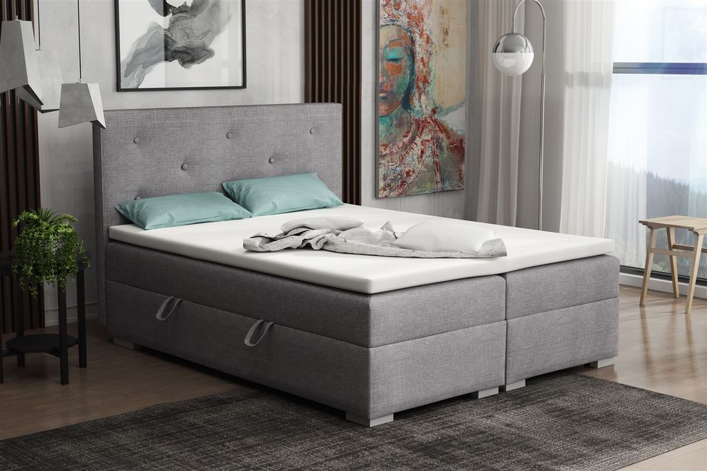Boxspringbett Schlafzimmerbett PADUA 160x200cm inkl.Bettkasten
