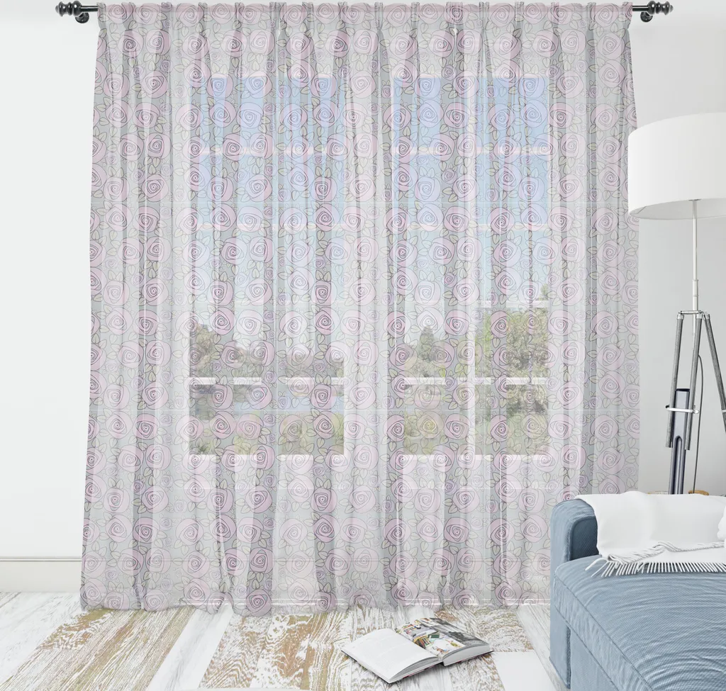 Arazzo Parete ABAKUHAUS Rose 274x274 - Raso Blu Grigio Elegante