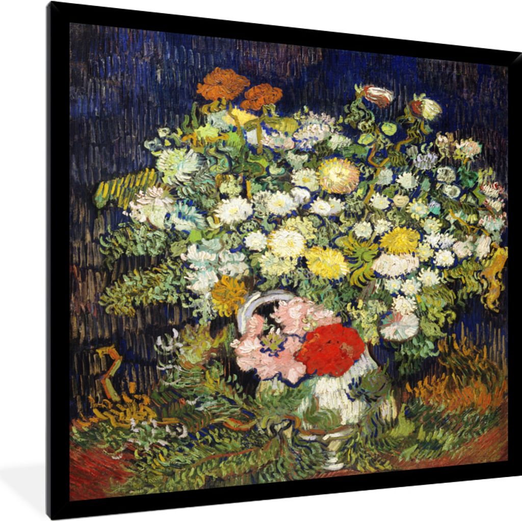 MuchoWow MuchoWow Gerahmtes Poster Blumenstrauß in einer Vase - Vincent van Gogh 60x80 cm - Poster mit zchwarzem Bilderrahmen - Premium - Wand...