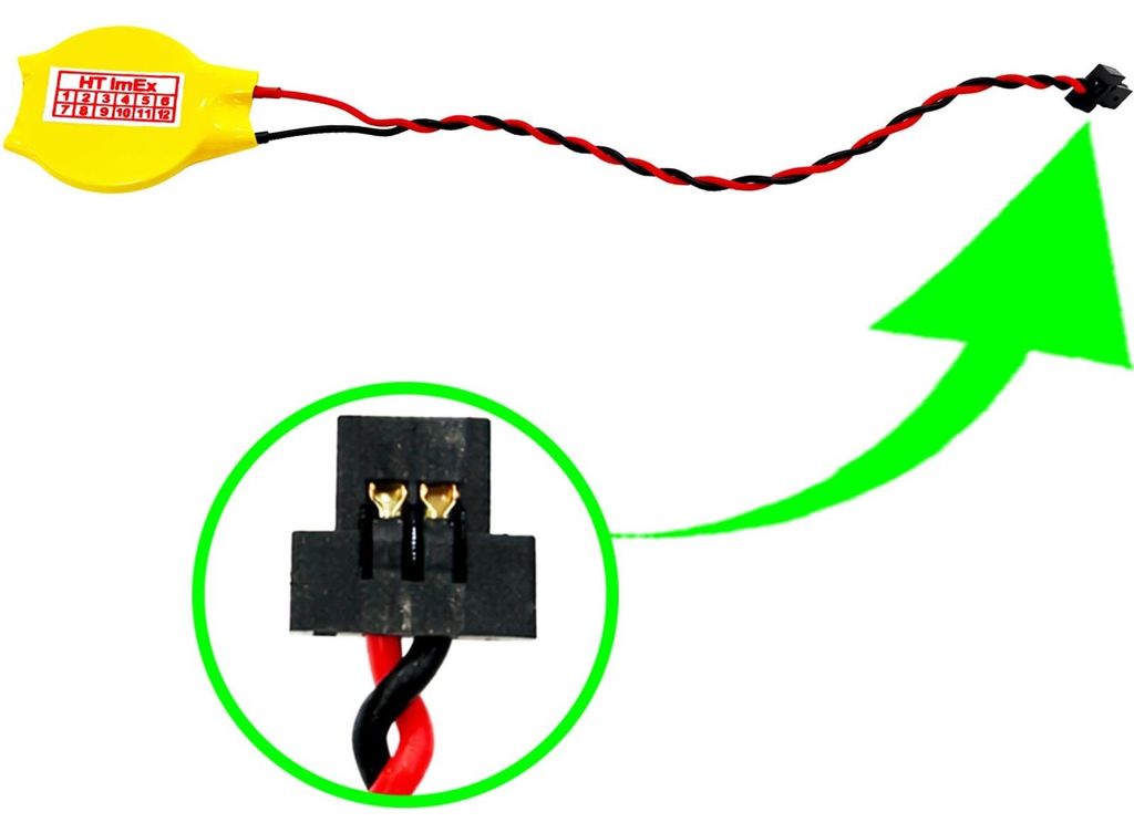 RTC CMOS Batterien BIOS CR 2025 3V mit Kabel - Anschluss 6mm x 3mm Stecker