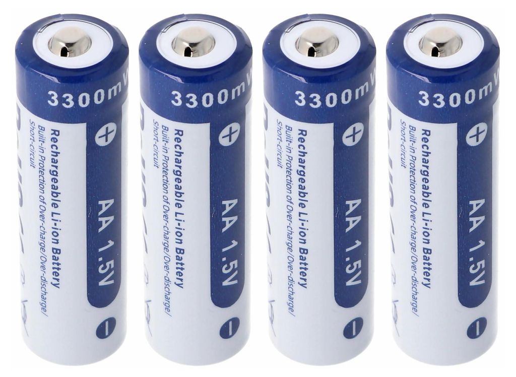 4x AA 1,5V 3300mWh typisch 2000mAh Lithium Ionen Akku Produktbild 