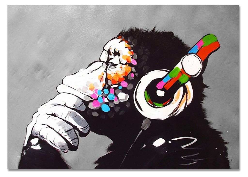 Giallobus - DJ Affe - Banksy - 70L x 50B cm - Bild - Acrylglas