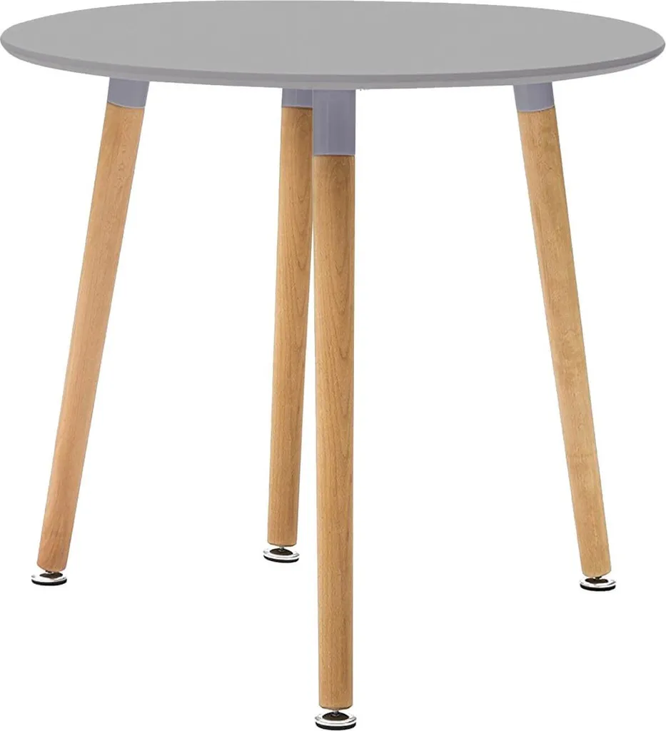 MilaniHome.it - Tavolo da interno di design scandinavo in plastica e legno diametro 80di coloreGrigio