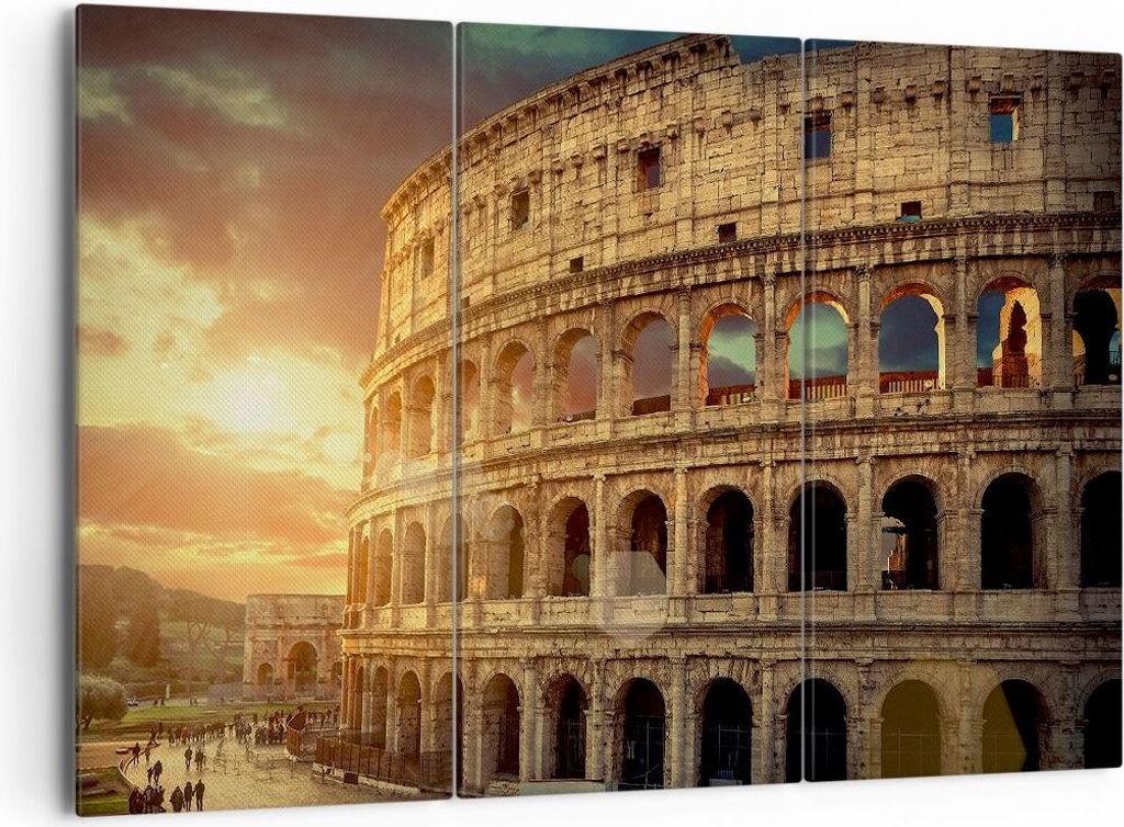 Bild auf Leinwand - Leinwandbild - Coloseum Roma Architektur Italien - 165x110cm - Wand Bild - Wanddeko - Leinwanddruck - Bilder - Kunstdruck - Lei...