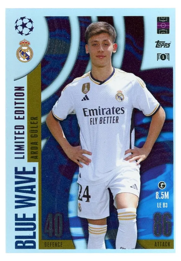 Carte LEB 3 Arda Güler Édition Limitée Blue Wave 2023/2024 Rare