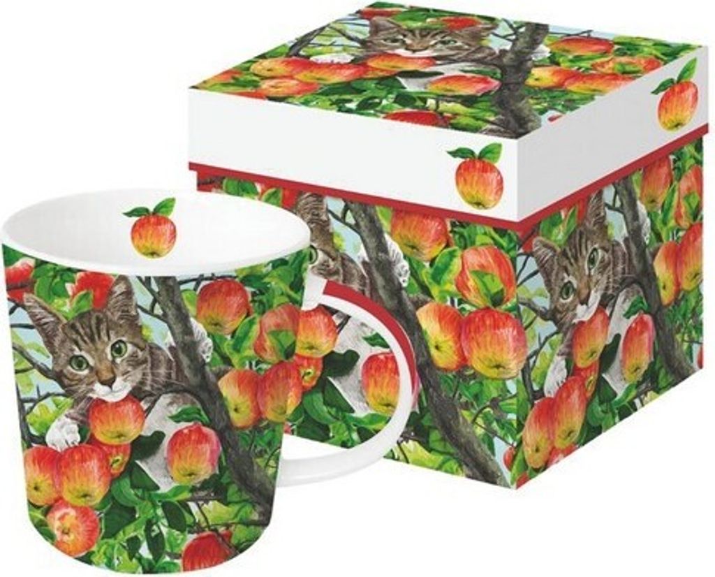 Tasse aus Porzellan Fuji - Katze im Apfelbaum 0,4L, Höhe 9,7cm