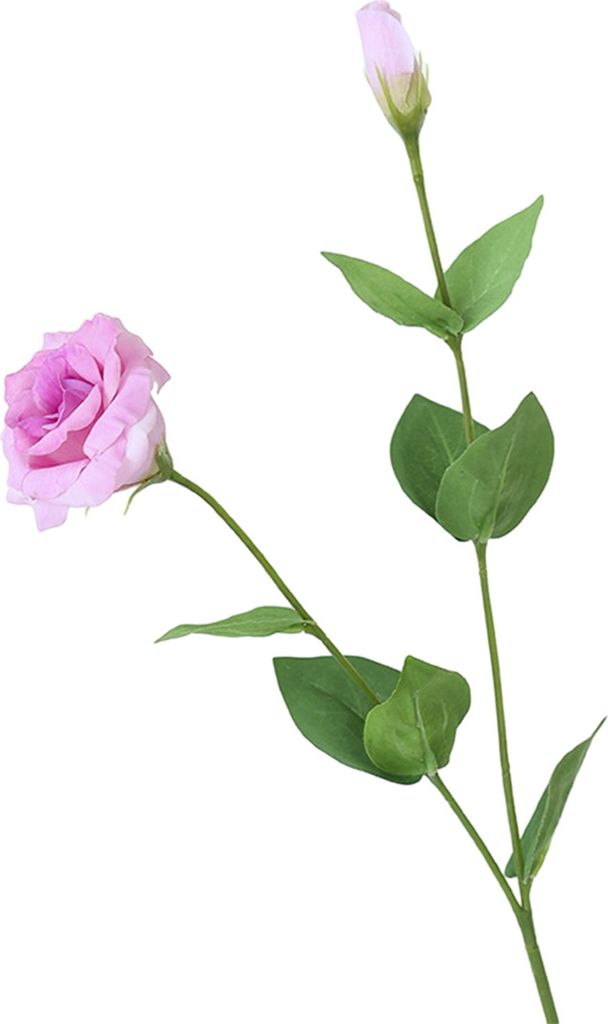 1 Zweig 2 Köpfe künstliche Seide gefälschte Blumen Blätter Lianthus Hochzeit Blumendekor Bouquet Wohnheimdekoration-Helles Lila
