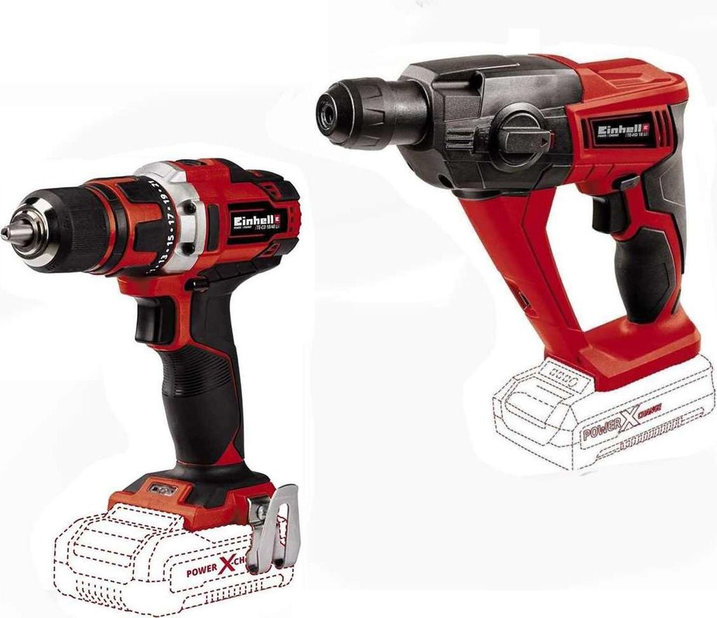 Einhell Akku-Bohrhammer TE-HD + Bohrschrauber TE-CD 18/40 Produktbild 