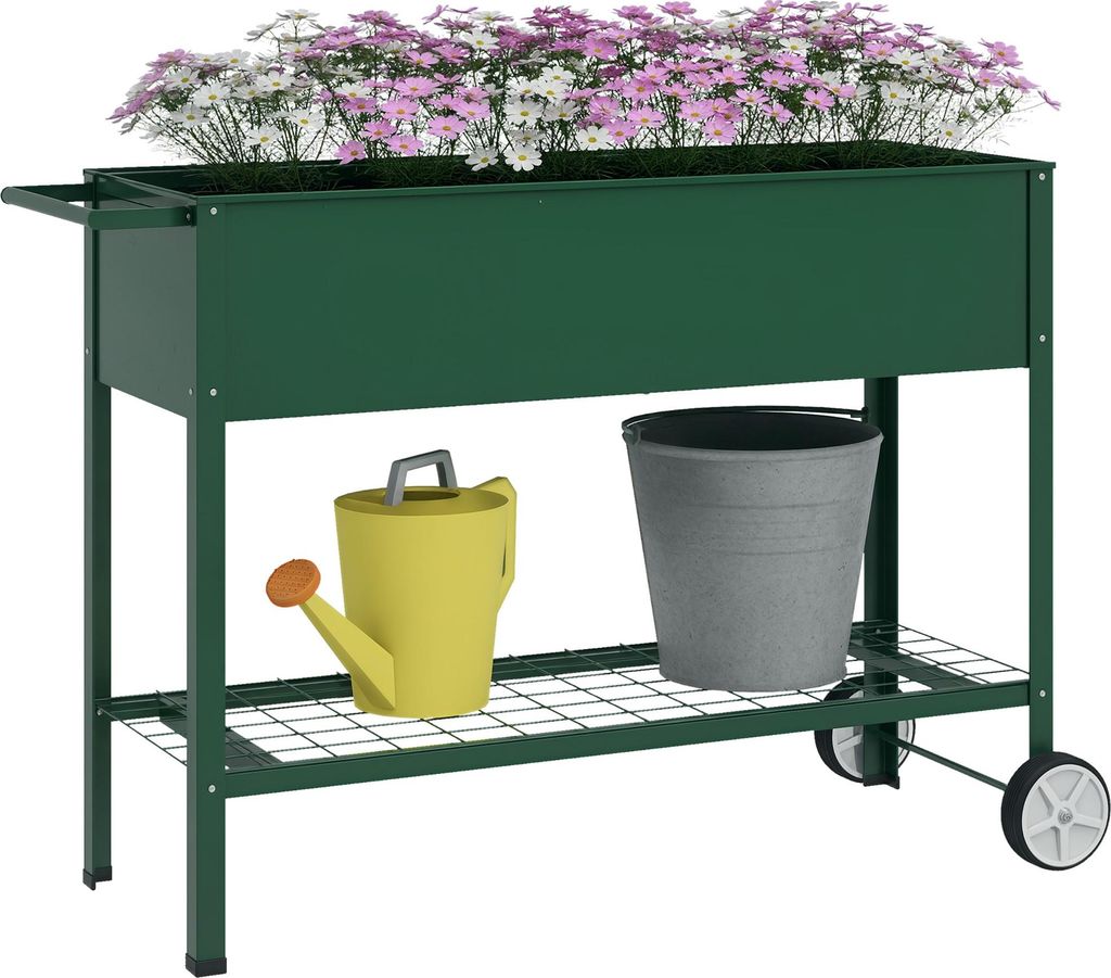 Outsunny Hochbeet mit Rädern und Regal Kräuterbeet Produktbild 