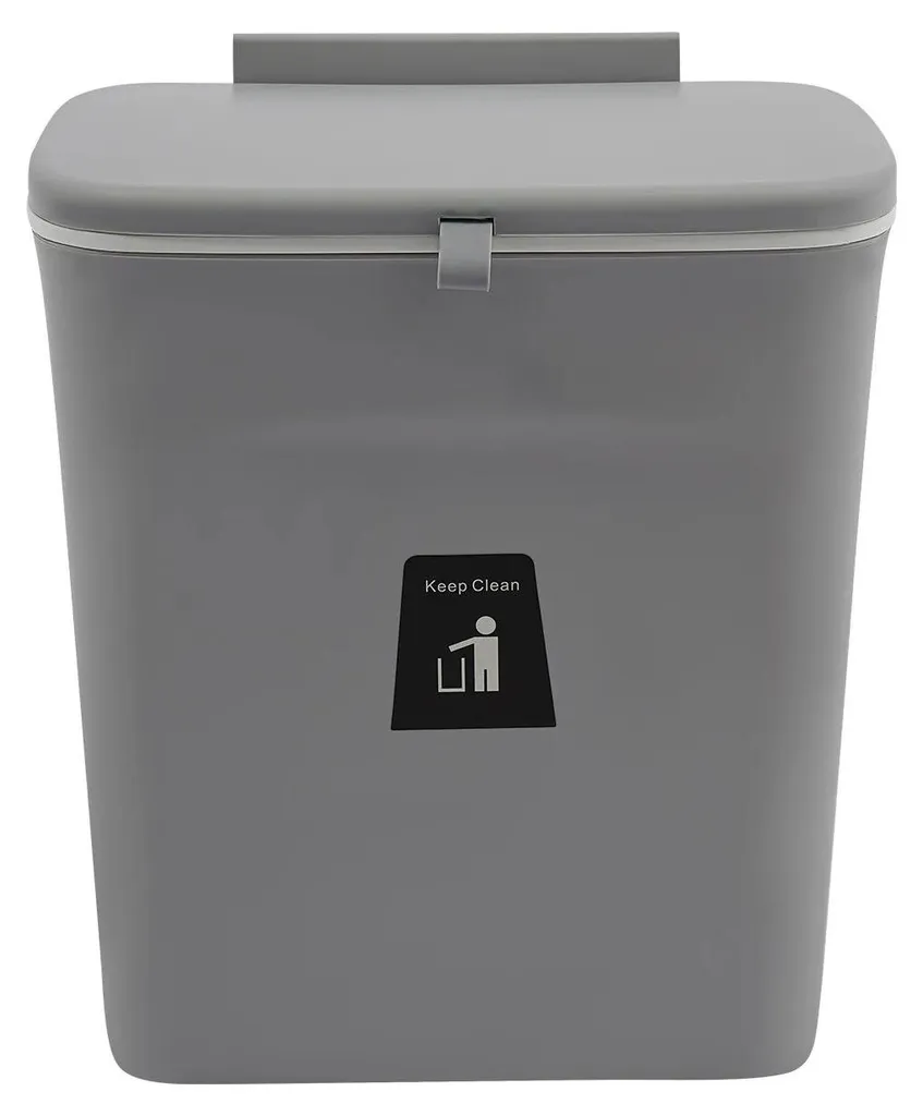 Petite poubelle murale de cuisine 9 litres avec fixation sous meuble