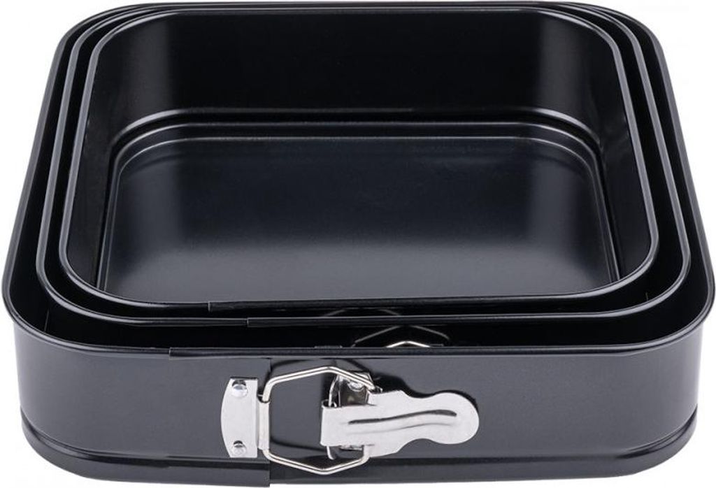 TOPFANN 3er-Set TOPFANN quadratische Kuchenformen 24/26/28 cm