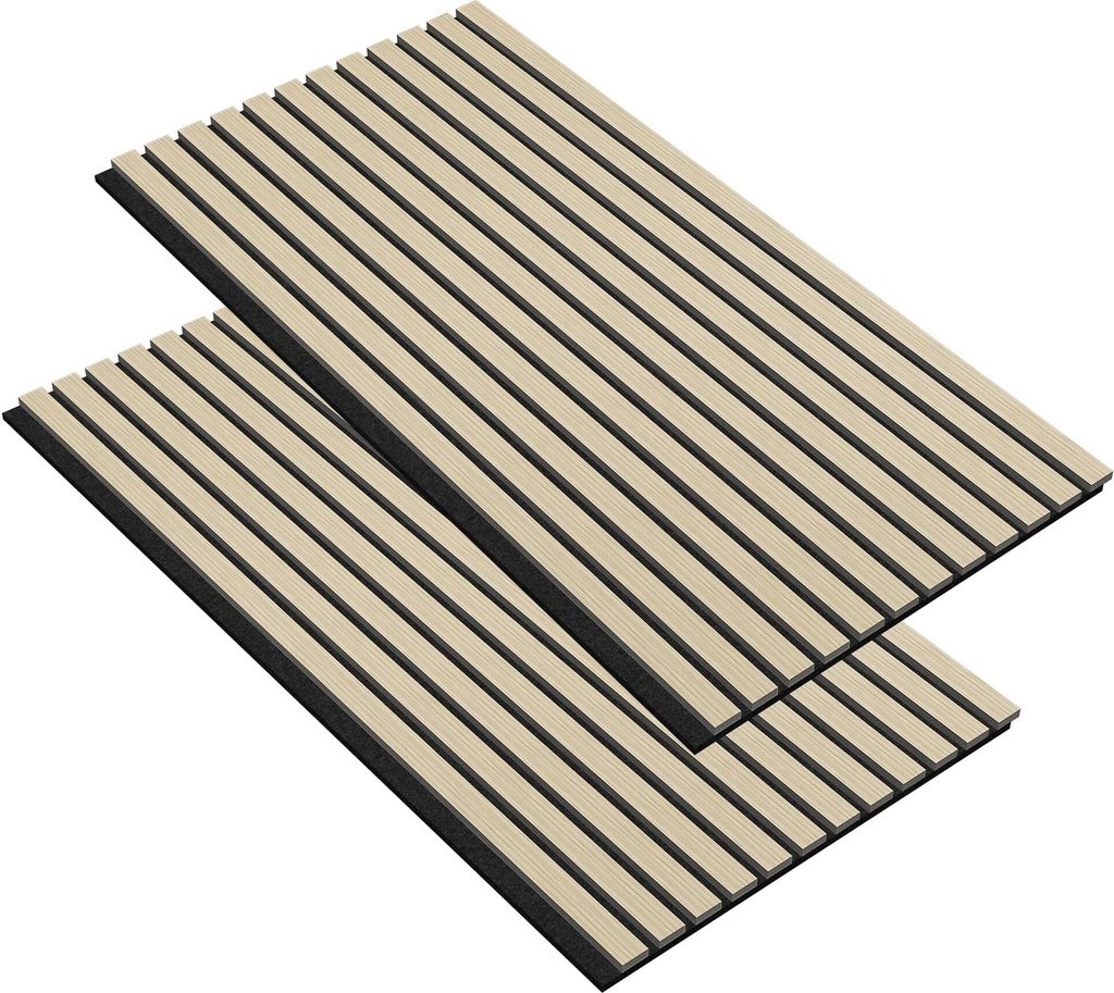 JOIEYOU 2 Stück Akustikpaneele 120x60 cm Wandpaneele Holz Holzpaneele Wand Schallschutz mit Holzoptik Furnier Acoustic Panel Wandverkleidung Schal...
