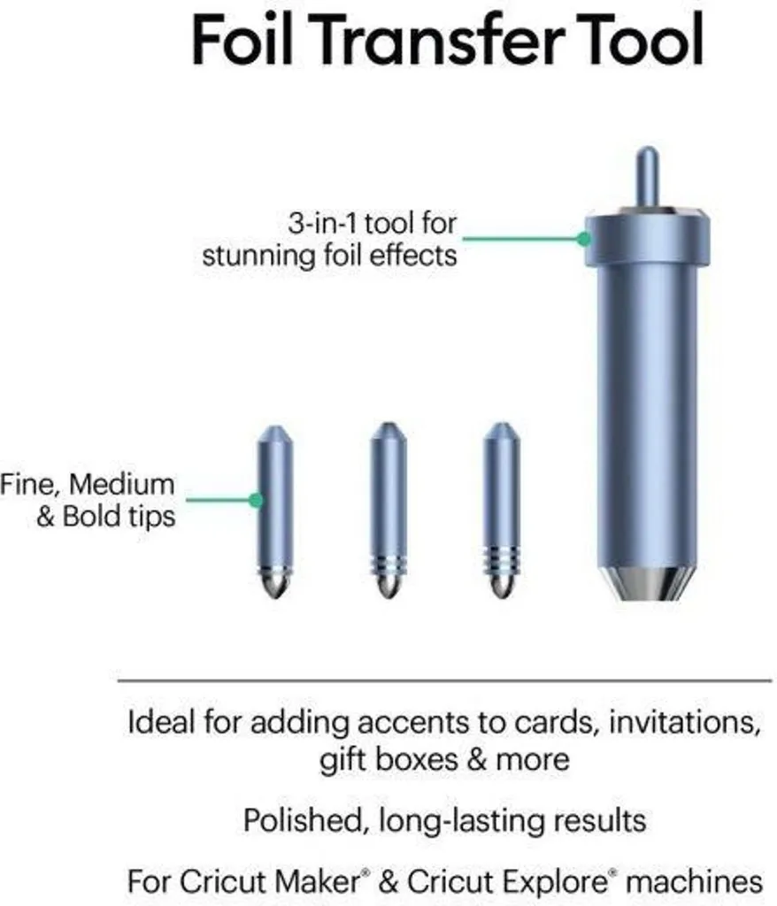 Cricut Kit de Transfert de Foil avec 3 Pointes Interchangeables Incluses - 14