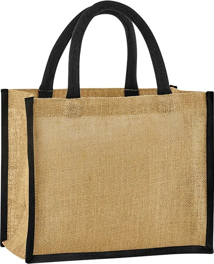 Westford Mill PC6992 Borsa Midi in Iuta Naturale e Nero 14L Resistente