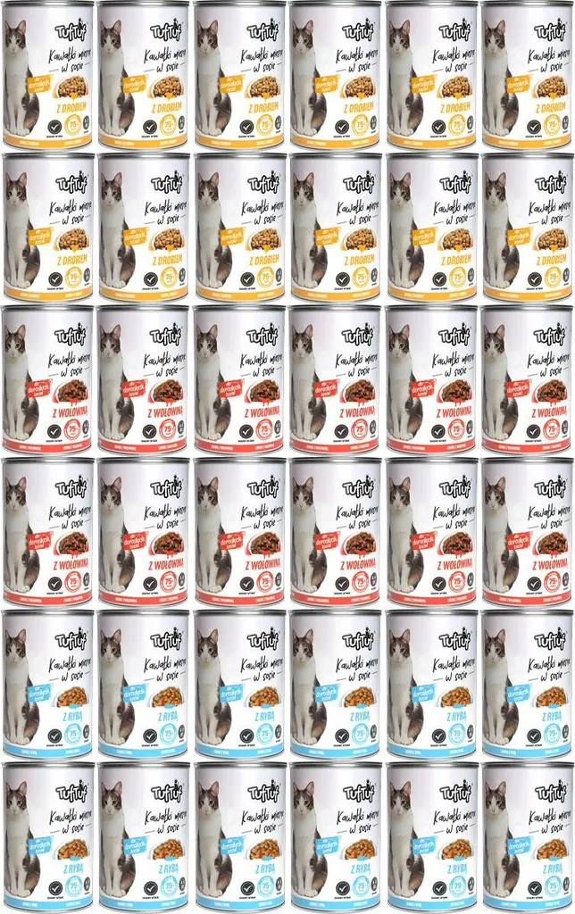 Nourriture Humide Chat Tuf Tuf : 36 Boîtes Format Familial Mix Viande 415g