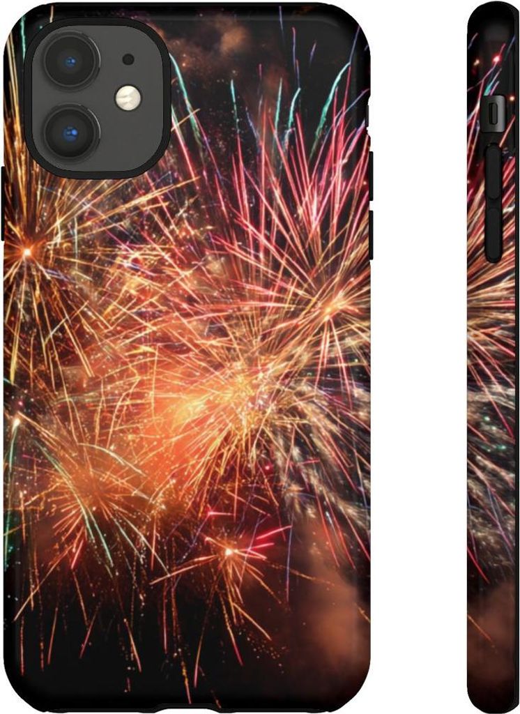 Buntes Feuerwerk am Nachthimmel – Hülle Kompatibel mit iPhone 11