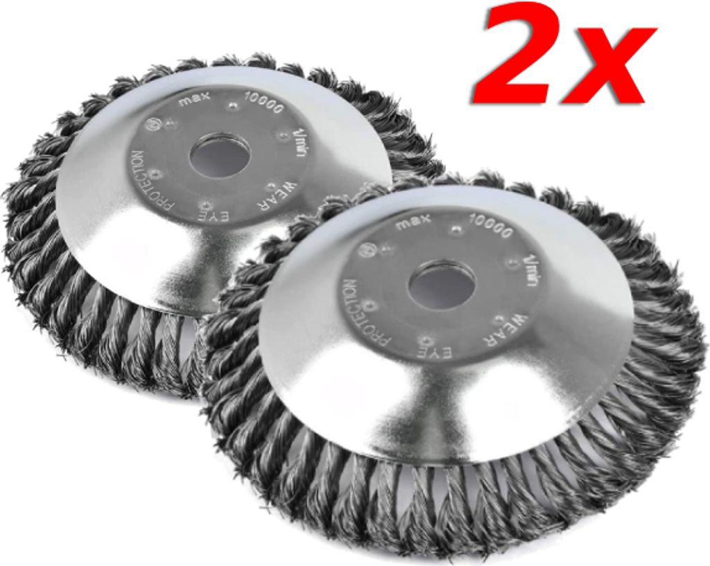 2er Set 150 mm Stahldraht Bürste für Freischneider, Produktbild 