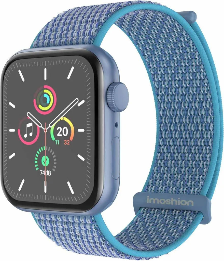 Watch Ultra - 49 mm, Watch Ultra 2 - 49 mm, Watch SE - 44 mm, Watch SE 2023 - 44 mm, Watch SE 2022 - 44 mm, Watch 9 - 45 mm, Watch 8 - 45 mm, Watch 7 - 45 mm, Watch 6 - 44 mm, Watch 5 - 44 mm, Watch 5 - 44 mm, Watch 4 - 44 mm, Watch 44 mm, Watch 42 mm, Watch 3 - 42 mm, Watch 2 - 42 mm, Watch 1 - 42 mm, Watch 1 - 42 mm, Watch 10 - 46 mm Cinturino: imoshion Nylonband 2.0