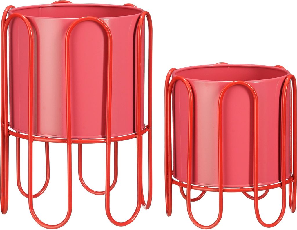Mica Decorations Dione Bloempot op Plantenstandaard - Set Productafbeelding 