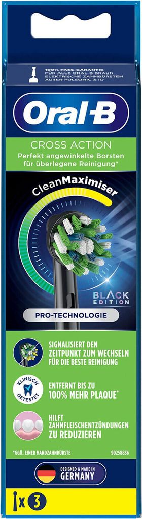 Oral-B CrossAction Aufsteckbürsten, schwarz, 3 Stück, 3 Produktbild 