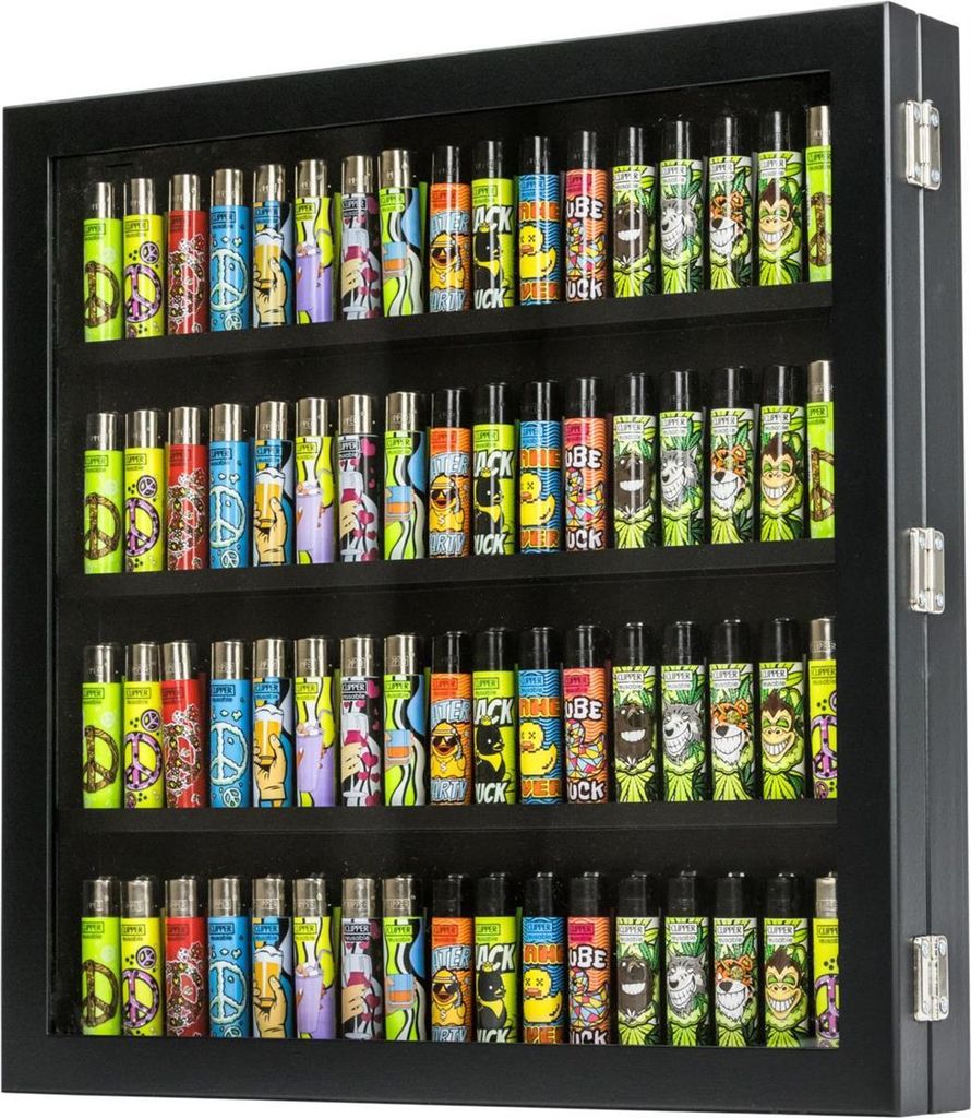 Sammlervitrine für Feuerzeuge wie z.B. Clipper in schwarz Produktbild 