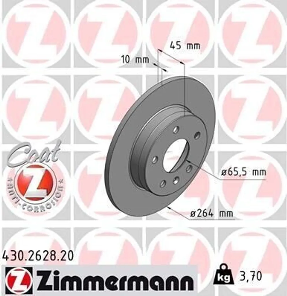 Disque de frein pour Zafira B Zimmermann 430.2628.20 en acier renforcé