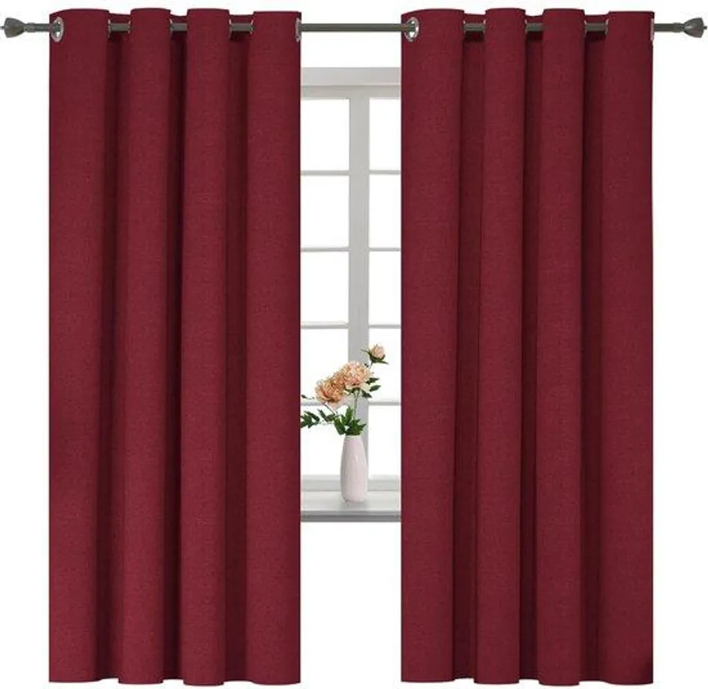 Rideau isolant thermique rouge 140x175 cm contre les pertes de chaleur