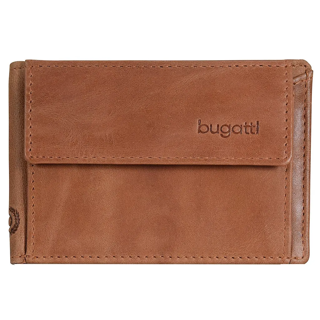 Porte-monnaie Volo bugatti en cuir véritable Cognac avec zip robuste - 3