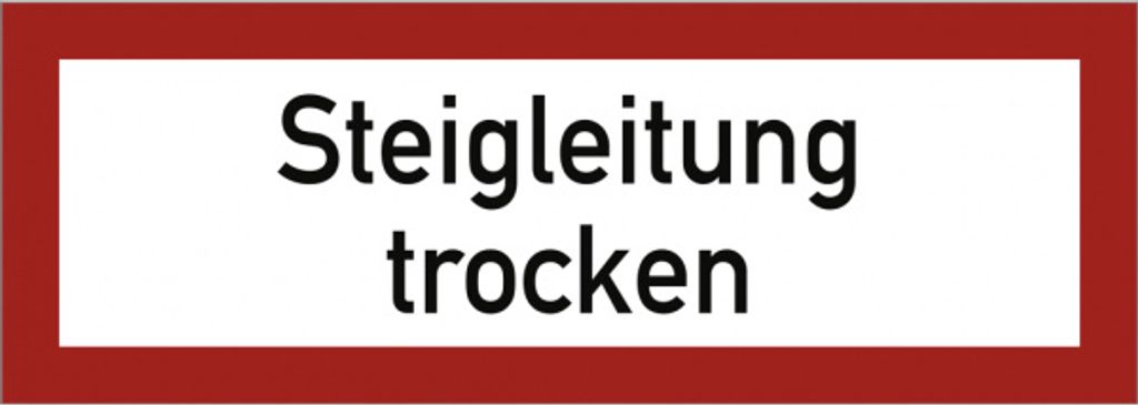 Dreifke Aufkleber Steigleitung trocken, Folie, 297x105 mm