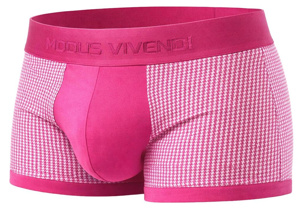 MODUS VIVENDI - Herren Boxer Slip Unterwäsche - Pied de Coq Boxer Fuchsia - 1x Größe S