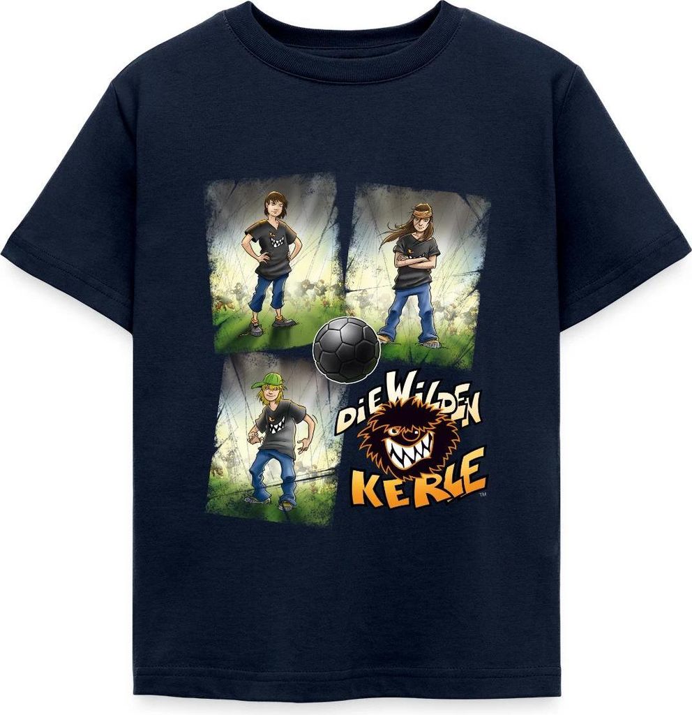 Spreadshirt Die Wilden Kerle Quartett Logo Kinder T-Shirt, 98/104 (3-4 Jahre), Navy