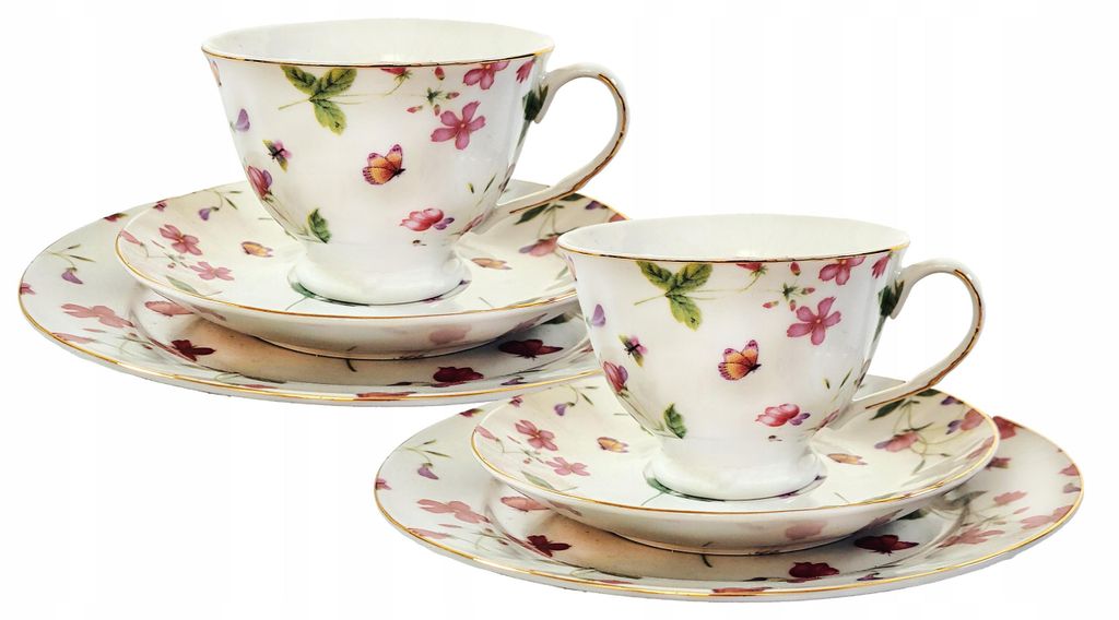 Koffieporselein 6 elem 2x kop 2x schoteltje 2x bord Productafbeelding 