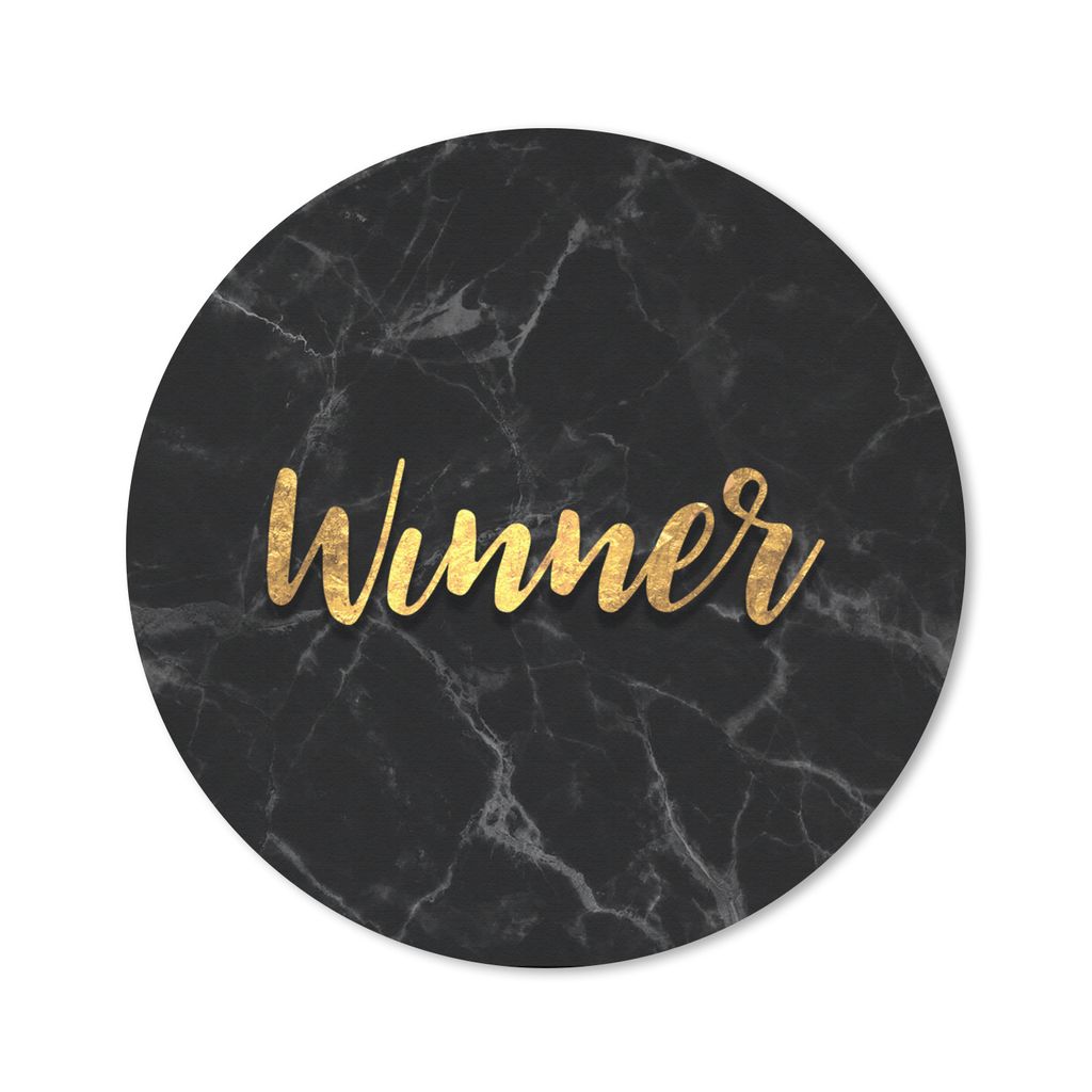 MuchoWow Mauspad Mousepad Sieg - Gold - Marmor 20x20 cm - Mousepads - Maus Mat - Pad - Mausunterlage - Schreibtischmatte