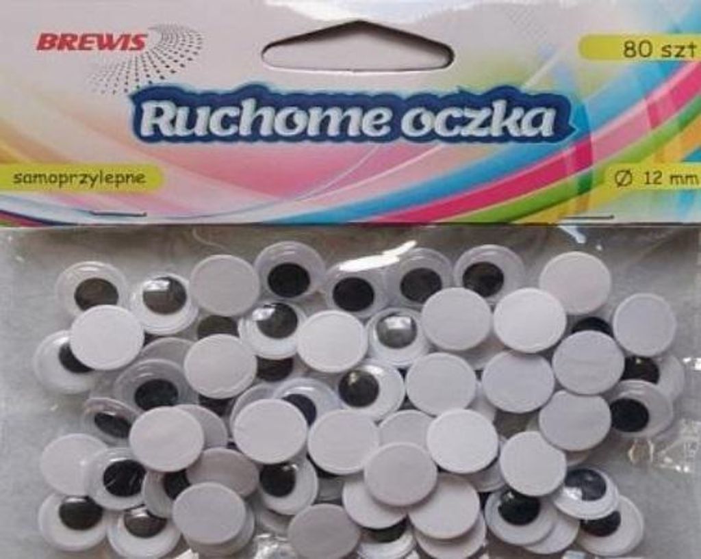 Wackelaugen 12 mm 80 Stück (Schul- und Schrein, Kreativbedarf)