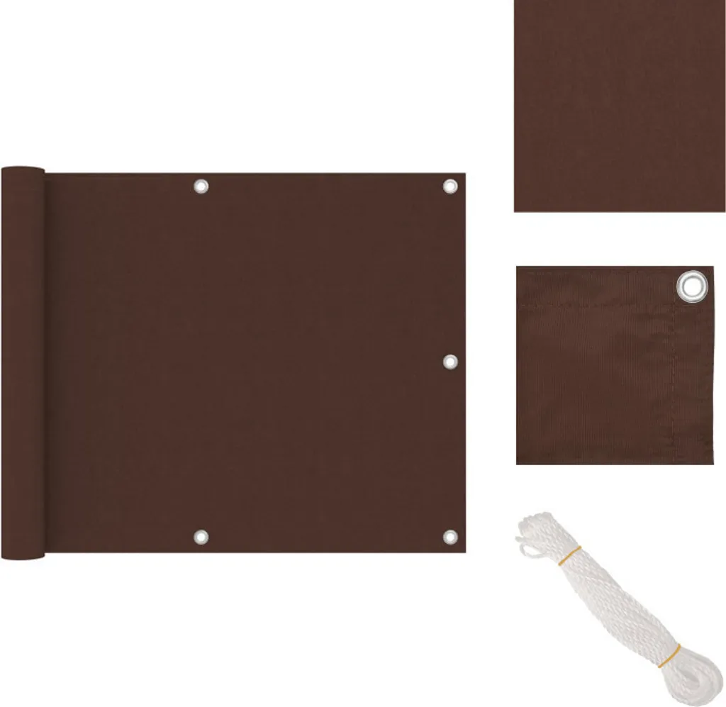 vidaXL Schermo privacy per balcone marrone 75x300 cm Tessuto Oxford - Ombrelloni e tende da sole