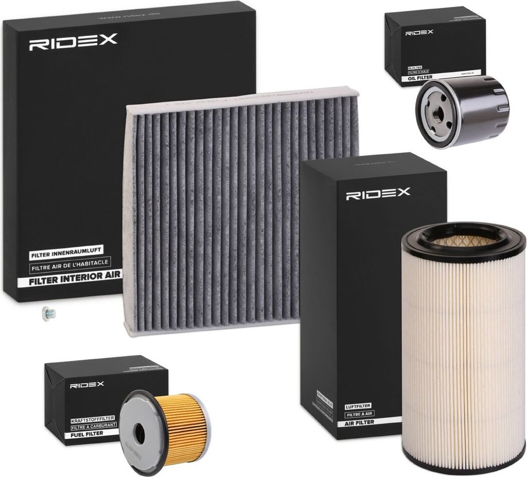 RIDEX Filterset Inspektionspaket Filtersatz passend für PEUGEOT PARTNER Combispace (5F) PARTNER Kasten (5) für CITROËN Berlingo / Berlingo First