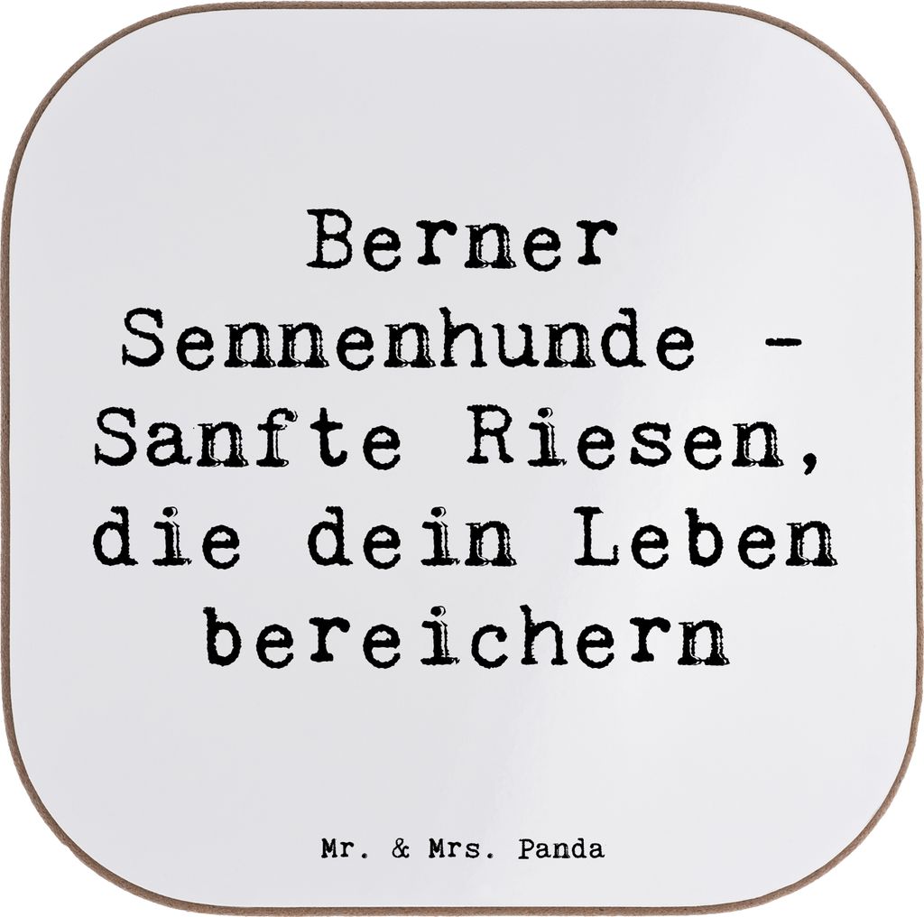Mr. & Mrs. Panda Tischuntersetzer Spruch Berner Sennenhund Freude - Weiß - Geschenk, Holzuntersetzer, Hundeliebhaber, hundefreundlich, Sennenhunde...