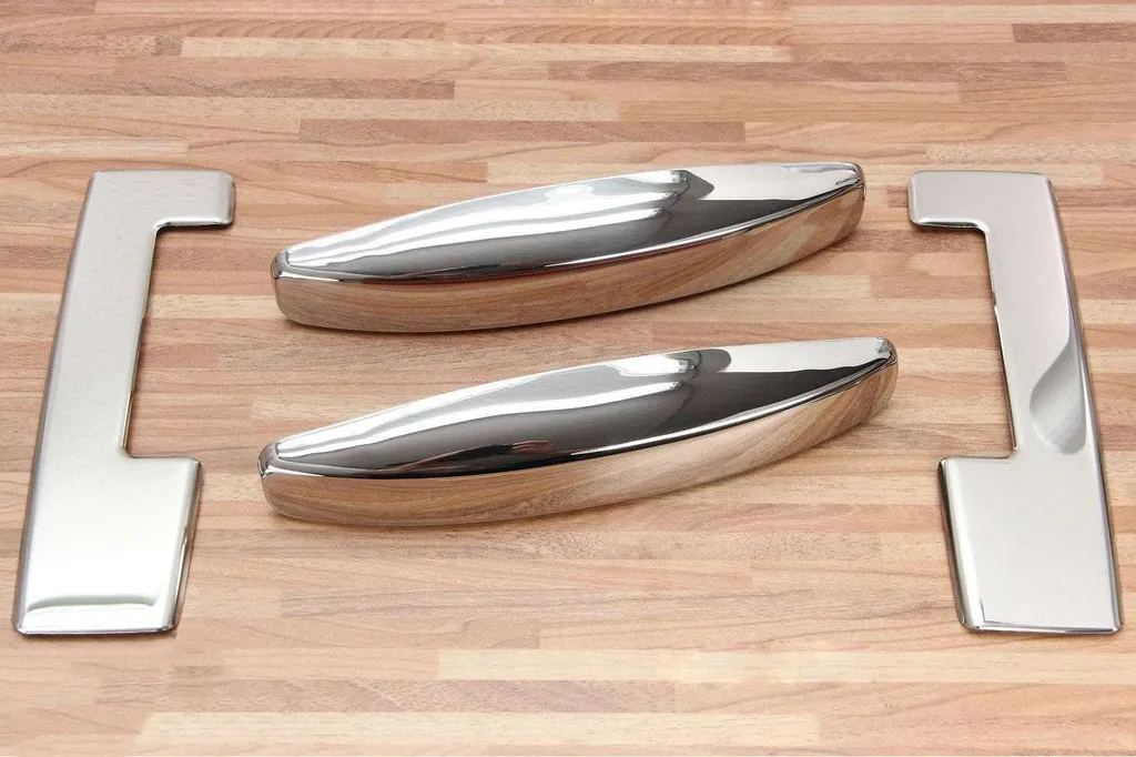 Poignées de Porte Chromées Inox pour Dacia Dokker 2012+ Set de 4 Pcs