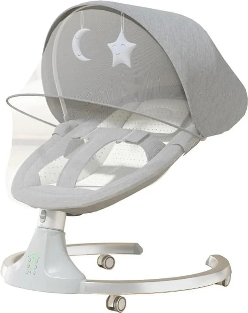 Fauteuil à bascule pour bébé M3-GRAU avec musique Bluetooth et réglages