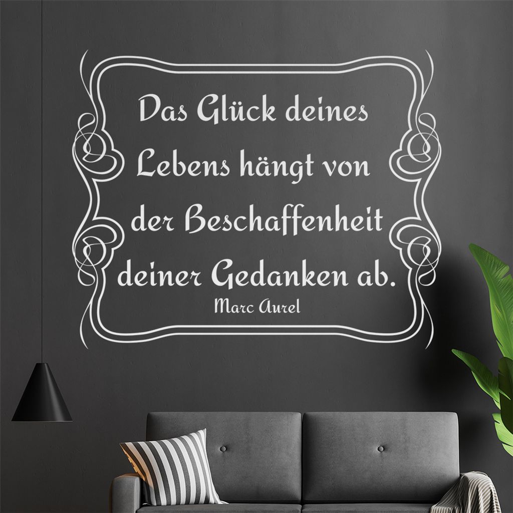 Das Glück deines Lebens ... Wandtattoo in 6 Größen - Wandaufkleber Wall Sticker - Dekoration, Küche, Wohnzimmer, Schlafzimmer, Badezimmer
