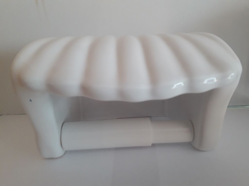 Toilettenpapierhalter in Form einer Muschel Dekor weiß Produktbild 