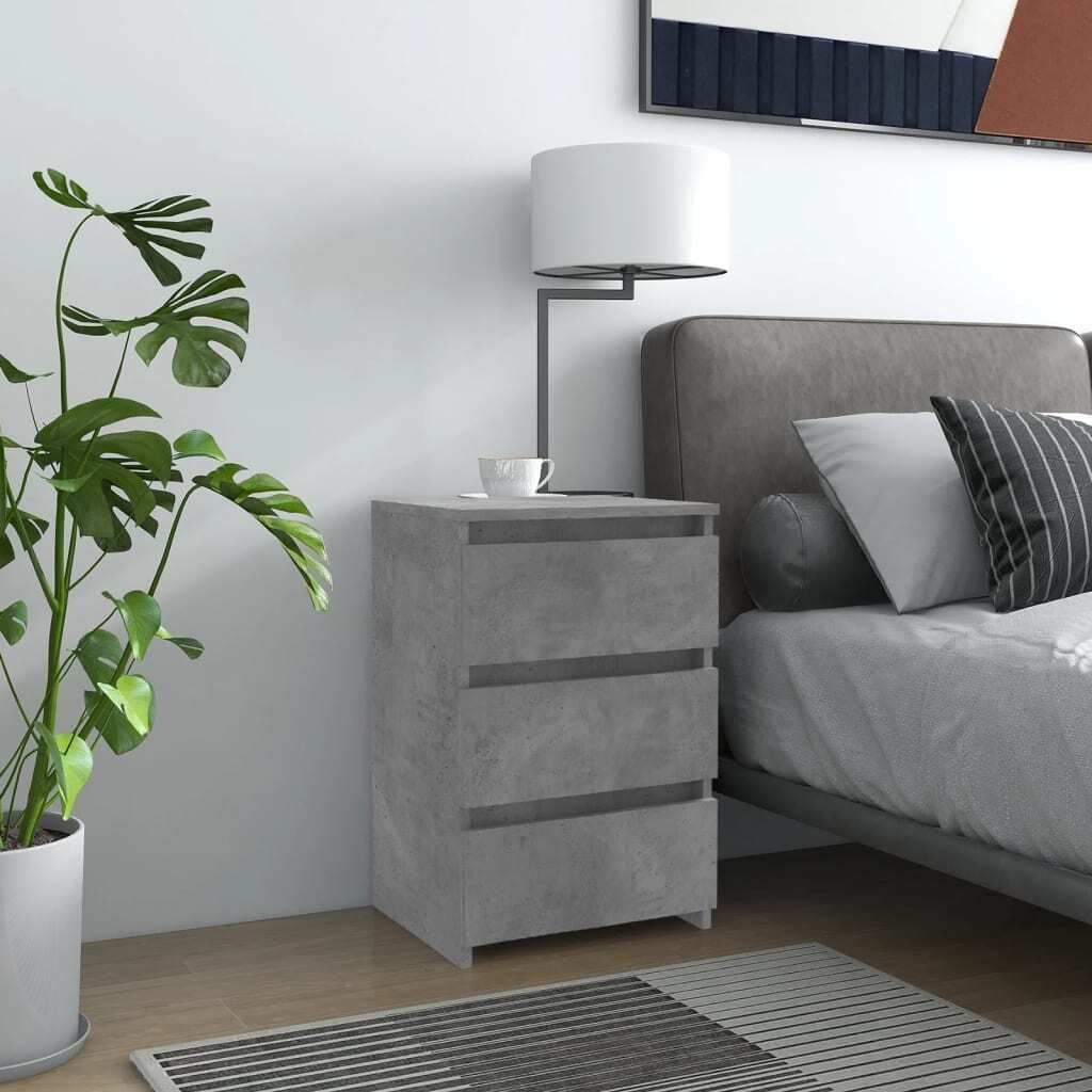 vidaXL Nachttisch Betongrau 40x35x62,5 cm Holzwerkstoff - Nachttisch - Nachttische - Nachtkommode - Nachtkommoden