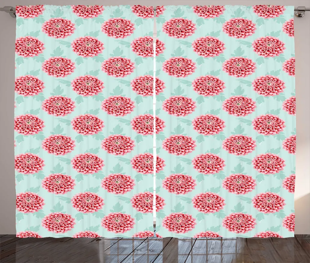 Rideau de Chambre à Fronces Motif Fleurs Rustiques 280x225 cm Abakuhaus