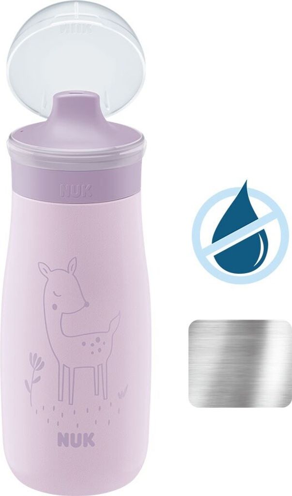 NUK Mini-Me Sip Babyflasche aus Edelstahl 300 ml lila Produktbild 