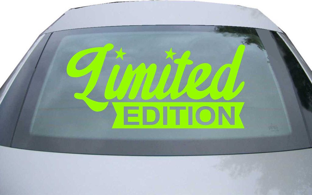 Indigos UG - Aufkleber Heckscheibe & Motorklappe DE6337 - neongrün - 600x285 mm - limited edition - Auto Scheiben Fenster Heckklappe Tuning Racing...