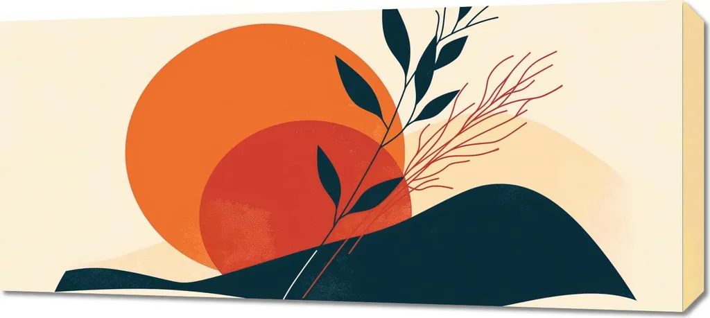 Quadro Moderno 90x40 Paesaggio Tramonto - Arredo Parete Design