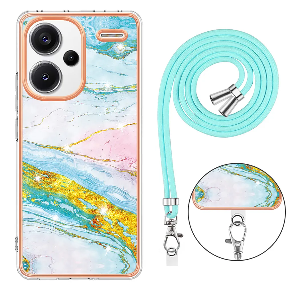 Custodia ISOI Con Cordino Per Xiaomi Redmi Note 13 Pro Plus 5G, Cover Trasparente Con Tracolla Regolabile, TPU Morbido Antiurto, Nera. - 4