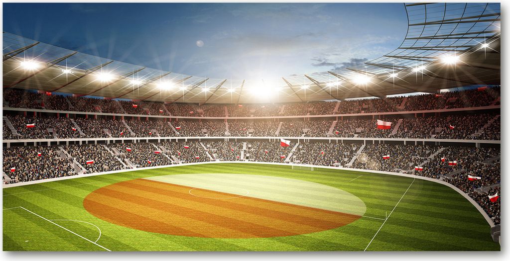 Tulup Küchenrückwand Spritzschutz aus Glas -100x50 -Spritzschutz auf gehärtetes GlasDeko Sport Stadion Polen