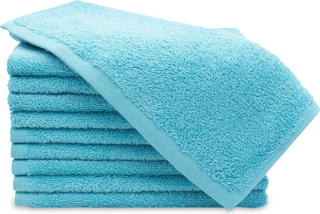 Gästehandtücher 10er Set, Baumwolle, 30x50 cm, blau